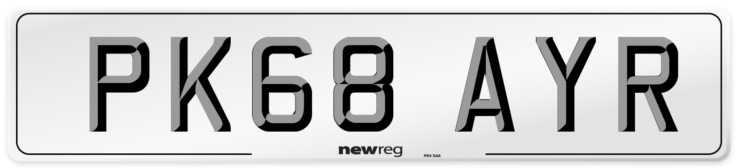 PK68 AYR Number Plate from New Reg